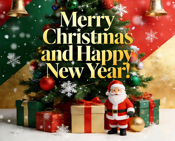 Vakantiegroeten: prettige kerstdagen en een gelukkig nieuwjaar!
